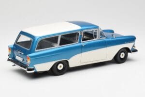 Opel Rekord P1 Caravan Blauw Metallic Minichamps 1:18 180043210 Metaal — afbeelding 3 van 8