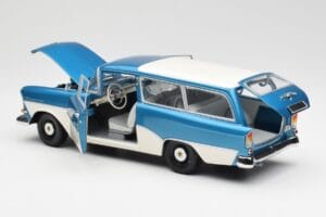 Opel Rekord P1 Caravan Blauw Metallic Minichamps 1:18 180043210 Metaal — afbeelding 5 van 8