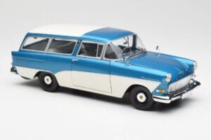 Opel Rekord P1 Caravan Blauw Metallic Minichamps 1:18 180043210 Metaal — afbeelding 6 van 8