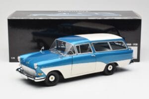 Opel Rekord P1 Caravan Blauw Metallic Minichamps 1:18 180043210 Metaal — afbeelding 8 van 8