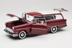 Opel Rekord P1 Caravan Rood Minichamps 1:18 180043211 Metaal — afbeelding 2 van 8