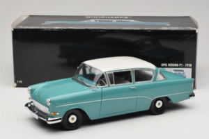 Opel Rekord P1 Turquoise Blauw Minichamps 1:18 180043200 Metaal — afbeelding 8 van 8