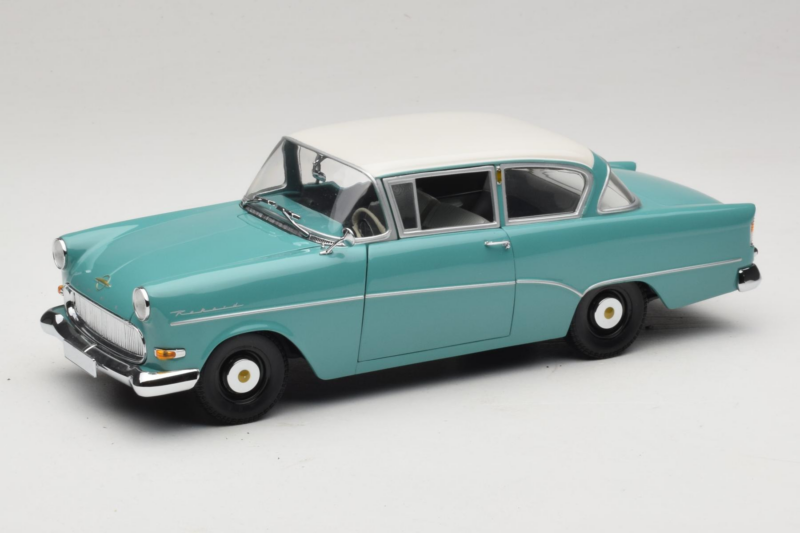 Opel Rekord P1 Turquoise Blauw Minichamps 1:18 180043200 Metaal
