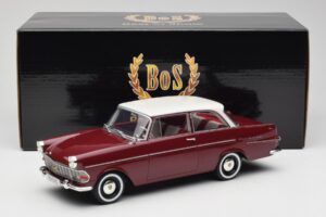 Opel Rekord P2 Donkerrood & Wit BoS Models 1:18 BOS415 Hars — afbeelding 6 van 6