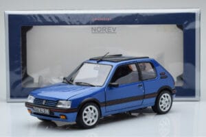 Peugeot 205 GTi 1.9 Met Schuifdak Miami Blauw Norev 1:18 184844 Metaal — afbeelding 8 van 8