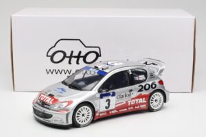 Peugeot 206 WRC #3 G. Panizzi / H. Panizzi Rally Tour de Corse 2002 Otto 1:18 OT1085 Hars — afbeelding 6 van 6
