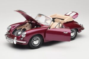 Porsche 356B Cabriolet Aubergine Bburago 1:18 3021-M4 Metaal — afbeelding 2 van 8