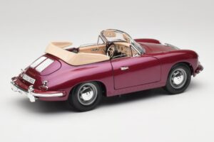 Porsche 356B Cabriolet Aubergine Bburago 1:18 3021-M4 Metaal — afbeelding 3 van 8