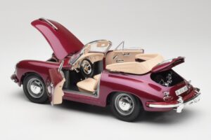Porsche 356B Cabriolet Aubergine Bburago 1:18 3021-M4 Metaal — afbeelding 5 van 8
