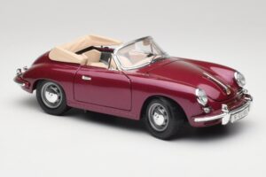 Porsche 356B Cabriolet Aubergine Bburago 1:18 3021-M4 Metaal — afbeelding 6 van 8