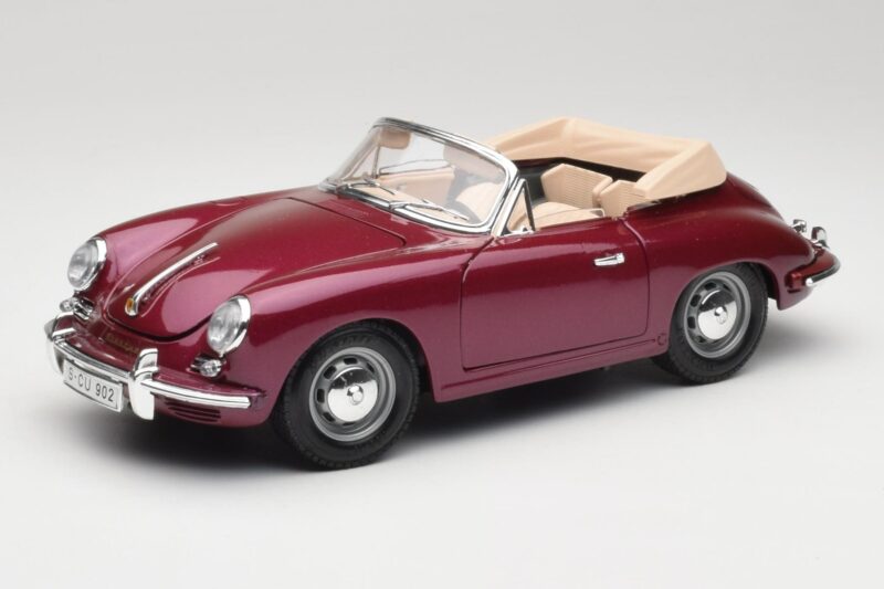 Porsche 356B Cabriolet Aubergine Bburago 1:18 3021-M4 Metaal