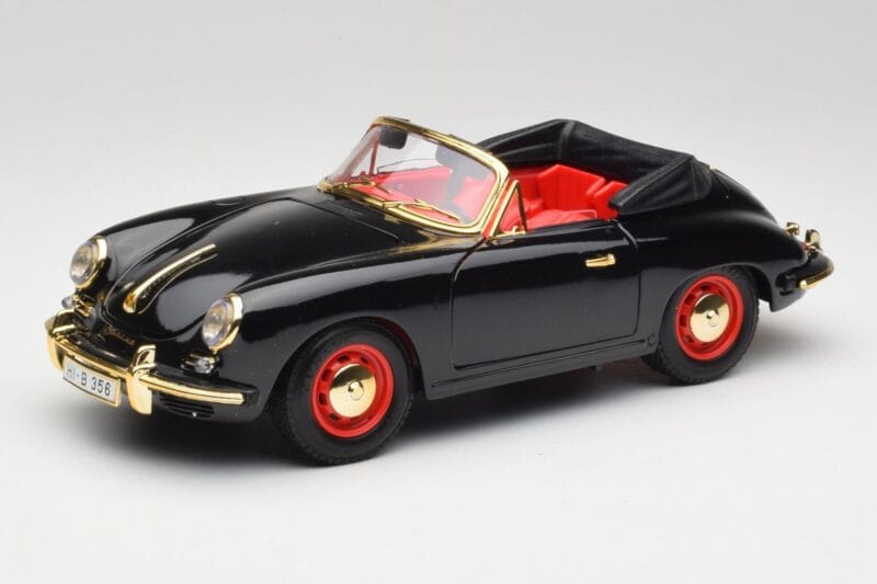 Porsche 356B Cabriolet Zwart Bburago 1:18 3031D Metaal