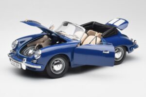 Porsche 356B Cabriolet Blauw Bburago 1:18 3051 Metaal — afbeelding 2 van 8