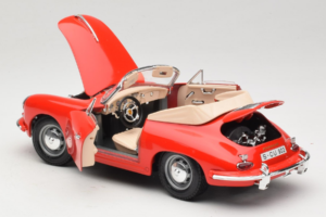 Porsche 356B Cabriolet Rood Tchibo 1:18 45703 Metaal — afbeelding 5 van 8