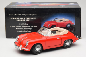 Porsche 356B Cabriolet Rood Tchibo 1:18 45703 Metaal — afbeelding 8 van 8