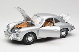 Porsche 356B Zilver & Bruin Interieur Bburago 1:18 3021-M2 Metaal — afbeelding 2 van 8