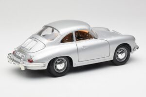 Porsche 356B Zilver & Bruin Interieur Bburago 1:18 3021-M2 Metaal — afbeelding 3 van 8