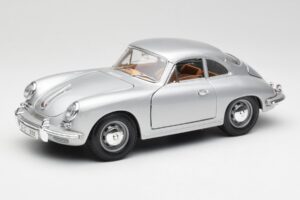Porsche 356B Zilver & Bruin Interieur Bburago 1:18 3021-M2 Metaal