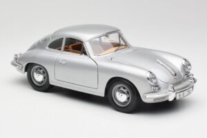 Porsche 356B Zilver & Bruin Interieur Bburago 1:18 3021-M2 Metaal — afbeelding 6 van 8