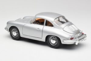 Porsche 356B Zilver & Bruin Interieur Bburago 1:18 3021-M2 Metaal — afbeelding 7 van 8