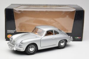 Porsche 356B Zilver & Bruin Interieur Bburago 1:18 3021-M2 Metaal — afbeelding 8 van 8