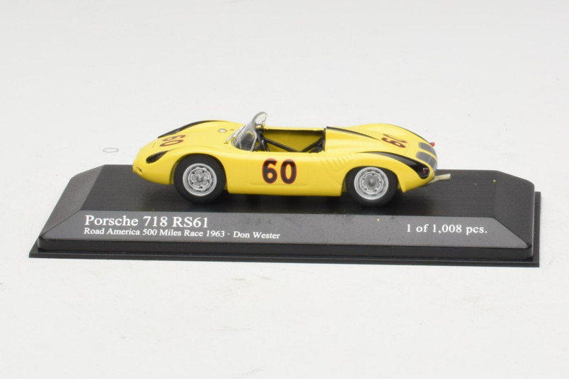 Porsche 718 RS61 #60 D. Wester Road America 500 Miles 1963 Minichamps 1:43 430636560 Metaal