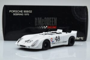 Porsche 908/02 #48 S. McQueen / P. Revson 12 Hours of Sebring 2nd Place Post Race Version 1970 AUTOart 1:18 87072 Metaal — afbeelding 8 van 8