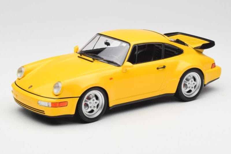Porsche 911 964 Turbo Geel Minichamps 1:18 155069100 Metaal
