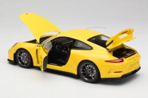 Porsche 911 991 GT3 Racing Geel & Zilveren Wielen Minichamps 1:18 110062722 Metaal — afbeelding 5 van 8
