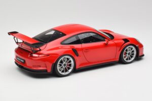 Porsche 911 991 GT3 RS Guards Rood Zilveren Wielen AUTOart 1:18 78165 Metaal — afbeelding 3 van 8