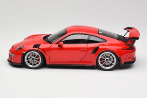 Porsche 911 991 GT3 RS Guards Rood Zilveren Wielen AUTOart 1:18 78165 Metaal — afbeelding 4 van 8