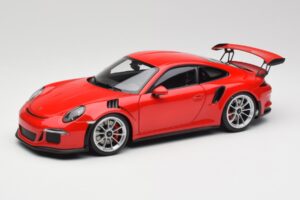 Porsche 911 991 GT3 RS Guards Rood Zilveren Wielen AUTOart 1:18 78165 Metaal