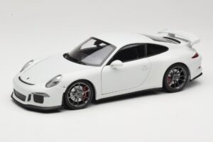 Porsche 911 991 GT3 Wit Met Zilveren Velgen Minichamps 1:18 113062721 Metaal