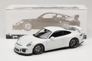 Porsche 911 991 GT3 Wit Met Zilveren Velgen Minichamps 1:18 113062721 Metaal — afbeelding 8 van 8