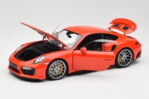 Porsche 911 991 Turbo S Lava Orange Minichamps 1:18 110067120 Metaal — afbeelding 2 van 8