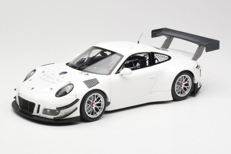 Porsche 911 991.1 GT3 R Wit Met Zilveren Velgen Minichamps 1:18 153166000 Metaal