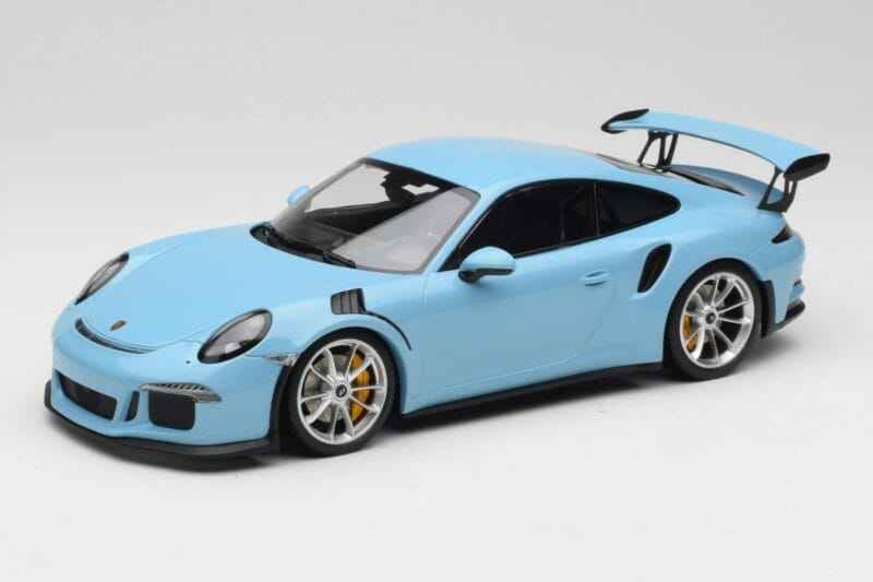 Porsche 911 991.1 GT3 RS Blauw Matte Velgen Minichamps 1:18 153066235 Metaal