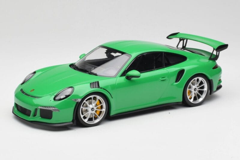 Porsche 911 991.1 GT3 RS Lizard Groen & Zilveren Wielen Minichamps 1:18 153066229 Metaal