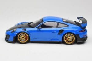 Porsche 911 991.2 GT2 RS Blauw met Gouden Velgen Minichamps 1:18 155068302 Metaal — afbeelding 3 van 6