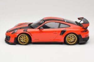 Porsche 911 991.2 GT2 RS Oranje Weissach Package Gouden Velgen Minichamps 1:18 155068305 Metaal — afbeelding 3 van 6