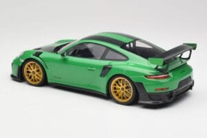 Porsche 911 991.2 GT2 RS Weissach Package British Racing Groen & Gouden Wielen Minichamps 1:18 153068318 Metaal — afbeelding 5 van 6