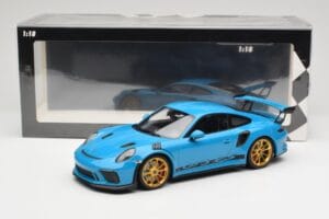 Porsche 911 991.2 GT3 RS Blauw met Gouden Velgen Minichamps 1:18 155068222 Metaal — afbeelding 6 van 6