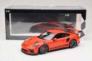 Porsche 911 991.2 GT3 RS Lava Orange & Zilveren Velgen Minichamps 1:18 155068225 Metaal — afbeelding 6 van 6