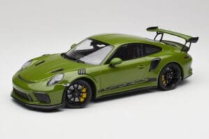 Porsche 911 991.2 GT3 RS Lizard Groen Met Zwarte Velgen Minichamps 1:18 155068233 Metaal