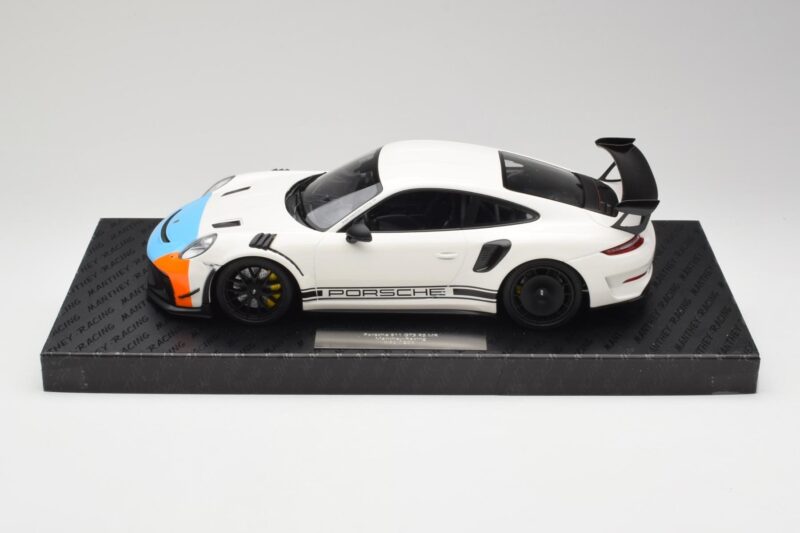Porsche 911 991.2 GT3 RS Manthey Racing Wit & Blauw & Oranje Minichamps 1:18 MR-911-GT3RS-1805 Metaal