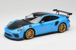 Porsche 911 991.2 GT3 RS Weissach Package Blauw & Gouden Wielen Minichamps 1:18 153068232 Metaal