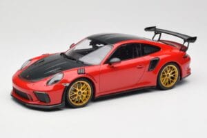 Porsche 911 991.2 GT3 RS Weissach Package Guards Red Gouden Magnesium Velgen Minichamps 1:18 153068236 Metaal