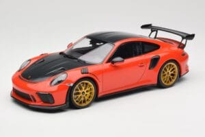 Porsche 911 991.2 GT3 RS Weissach Package Lava Orange Gouden Magnesium Velgen Minichamps 1:18 153068227 Metaal