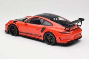 Porsche 911 991.2 GT3 RS Weissach Package Lava Orange Wording Zwarte Magnesium Velgen Minichamps 1:18 153068226 Metaal — afbeelding 5 van 6