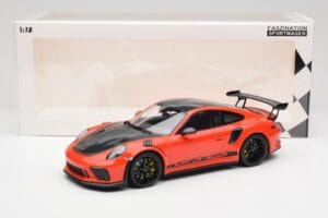 Porsche 911 991.2 GT3 RS Weissach Package Lava Orange Wording Zwarte Magnesium Velgen Minichamps 1:18 153068226 Metaal — afbeelding 6 van 6